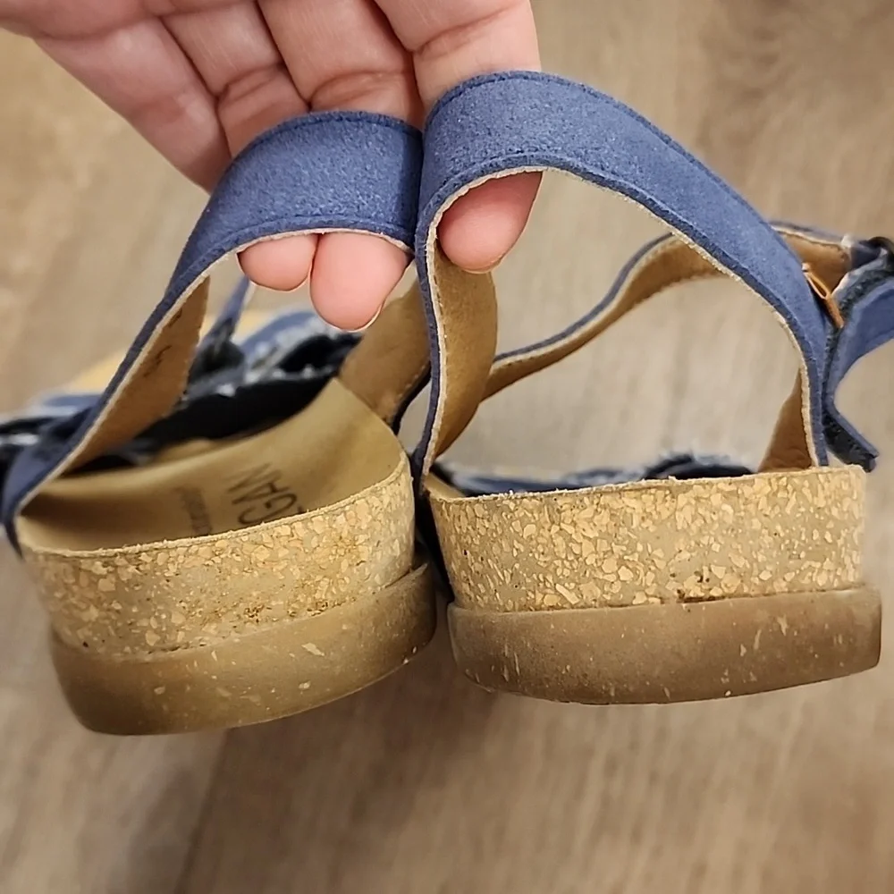 El Naturalista Vegan Sandals Made in Spain Blue Raw Edge Casual size 40/8.5